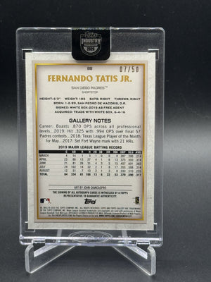 2020 Topps Gallery #88 Fernando Tatis Jr. Autographs Blue #/50