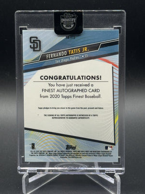 2020 Finest #FA-FTJ Fernando Tatis Jr. Finest Auto Refractor