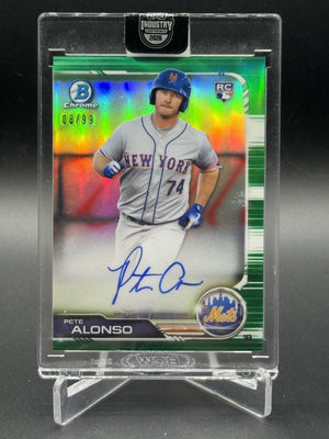 2019 Bowman Chrome #CRA-PA Pete Alonso Rookie Autographs Green Refractor #/99