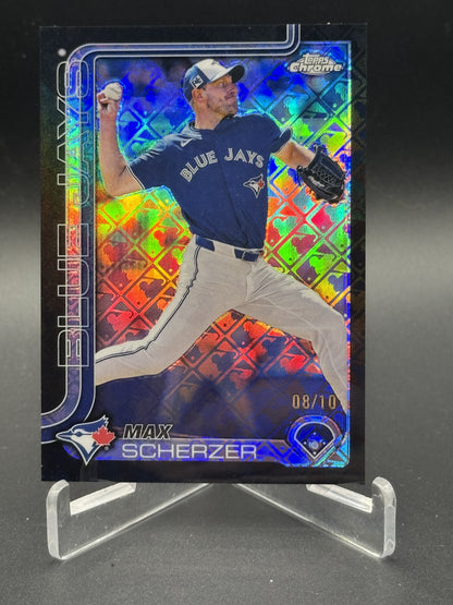 2025 Topps Chrome Logofractor Edition #260 Max Scherzer Black Refractors #/10
