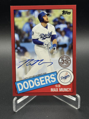 2020 Topps #85A-MMU Max Muncy 1985 Topps 35th Anniversary Auto Red #/25