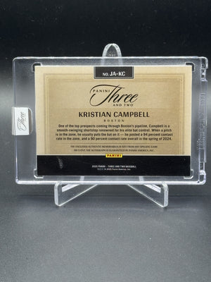 2025 Panini Three and Two Kristian Campbell Jersey Auto /99