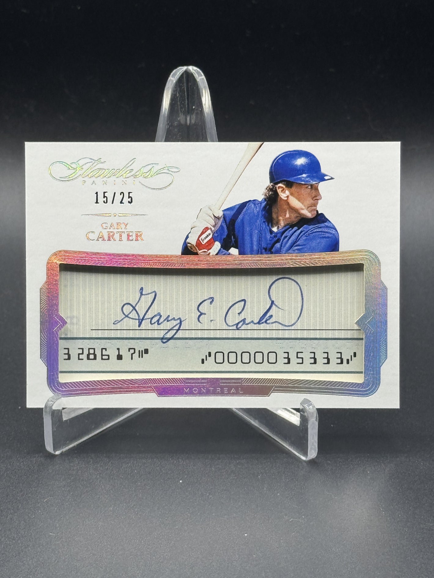 2017 Panini Flawless #FC-GC Gary Carter Flawless Cuts Auto #/25
