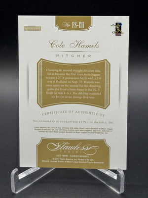 2017 Panini Flawless #FS-CH Cole Hamels Flawless Signatures Ruby #/20