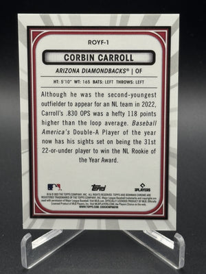 2023 Bowman Corbin Carroll Rookie of the Year Favorites Atomic Refractor /150