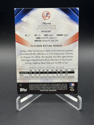 2017 Bowman Platinum #91 Aaron Judge