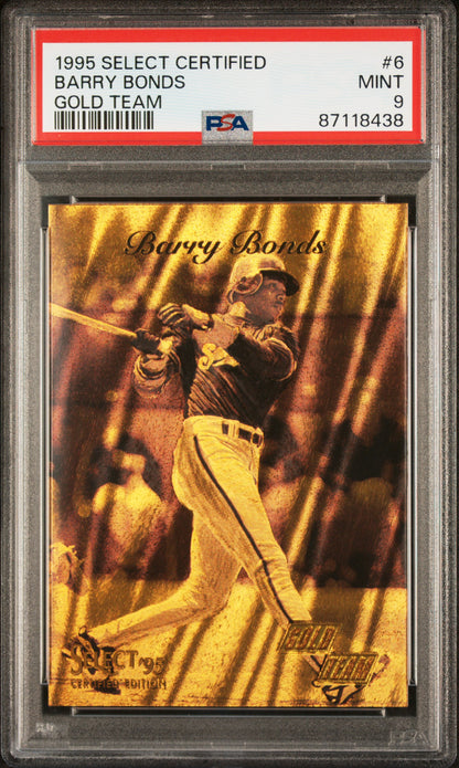 1995 Select Certified #6 Barry Bonds Gold Team PSA 9
