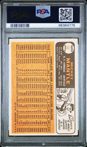 1966 Topps #50 Mickey Mantle PSA 2