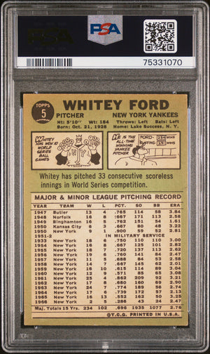 1967 Topps #5 Whitey Ford PSA 4