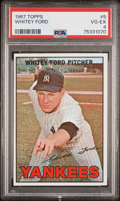 1967 Topps #5 Whitey Ford PSA 4