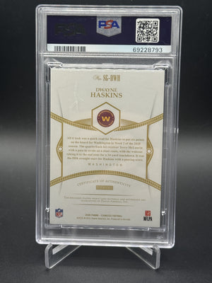 2020 Panini Flawless #SG-DWH Dwayne Haskins Signature Gloves PSA 9 #/15