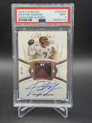 2020 Panini Flawless #SG-DWH Dwayne Haskins Signature Gloves PSA 9 #/15