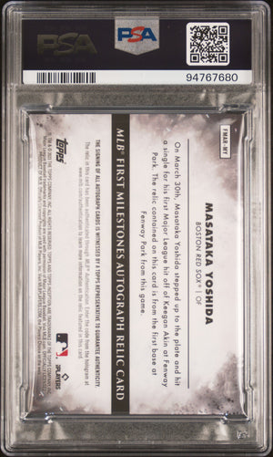 2023 Topps Inception #FMAR-MY Masataka Yoshida First Milestones Auto /99 PSA 9