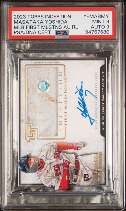 2023 Topps Inception #FMAR-MY Masataka Yoshida First Milestones Auto /99 PSA 9