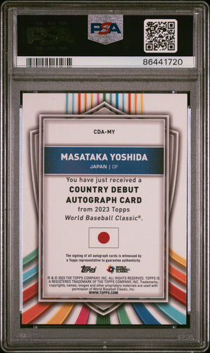 2023 Topps World Baseball Classic Masataka Yoshida Debut Auto Gold /50 PSA 9