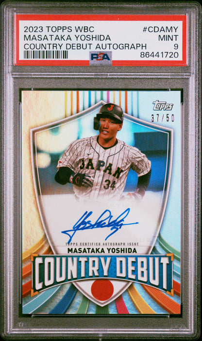 2023 Topps World Baseball Classic Masataka Yoshida Debut Auto Gold /50 PSA 9