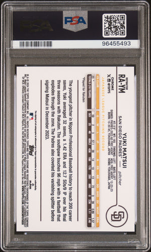 2024 Topps Chrome #RA-YM Yuki Matsui Rookie Autographs Refractor PSA 9 #/499