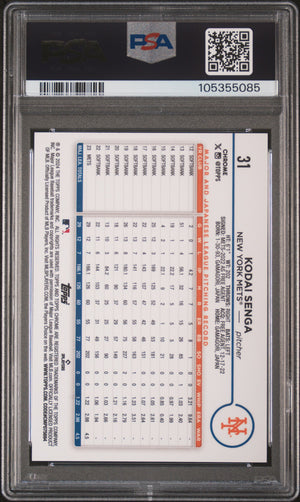 2024 Topps Chrome #31 Kodai Senga Black Raywave Refractors PSA 9 #/10