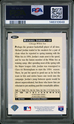 1994 Collector's Choice #661 Michael Jordan Silver Signature PSA 9