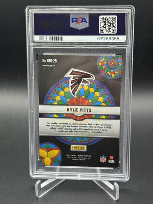 2021 Panini Mosaic #GM-28 Kyle Pitts Rookie RC Glass Mosaic PSA 9