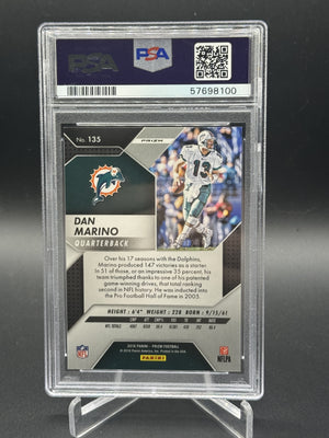 2016 Panini Prizm #135 Dan Marino Orange /299 PSA 10