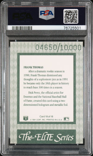 1992 Donruss #18 Frank Thomas The Elite Series PSA 8 #/10000
