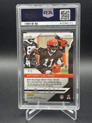 2018 Panini Prizm #270 Antonio Callaway Rookie RC Gold Vinyl PSA 10 #/5