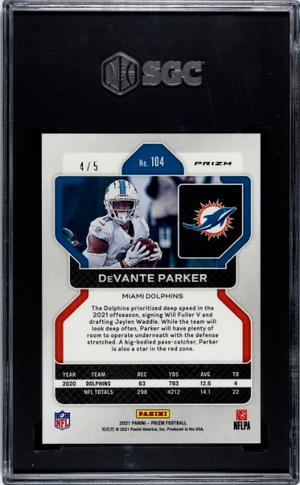 2021 Panini Prizm #104 DeVante Parker Gold Vinyl SGC 9.5 #/5