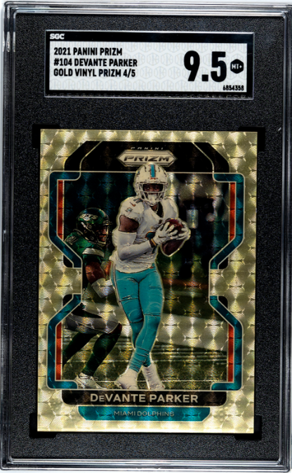 2021 Panini Prizm #104 DeVante Parker Gold Vinyl SGC 9.5 #/5