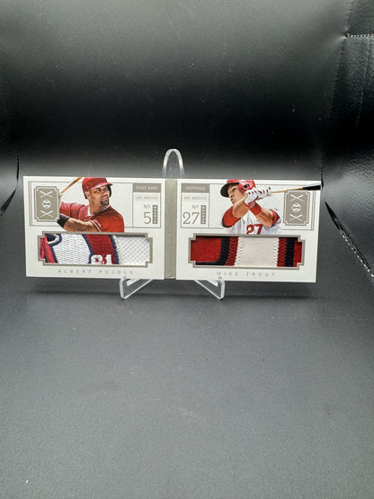 2014 National Treasures Albert Pujols / Mike Trout Combo Materials /10