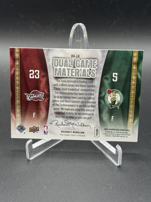 2009-10 Upper Deck #DG-LK LeBron James / Kevin Garnett Dual Game Materials
