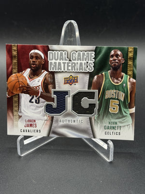 2009-10 Upper Deck #DG-LK LeBron James / Kevin Garnett Dual Game Materials