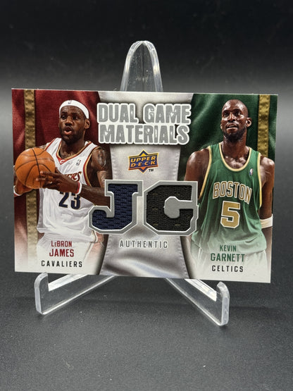 2009-10 Upper Deck #DG-LK LeBron James / Kevin Garnett Dual Game Materials