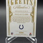 2021 Panini Flawless #GR8-DCL Dallas Clark Greats Auto Silver #/20