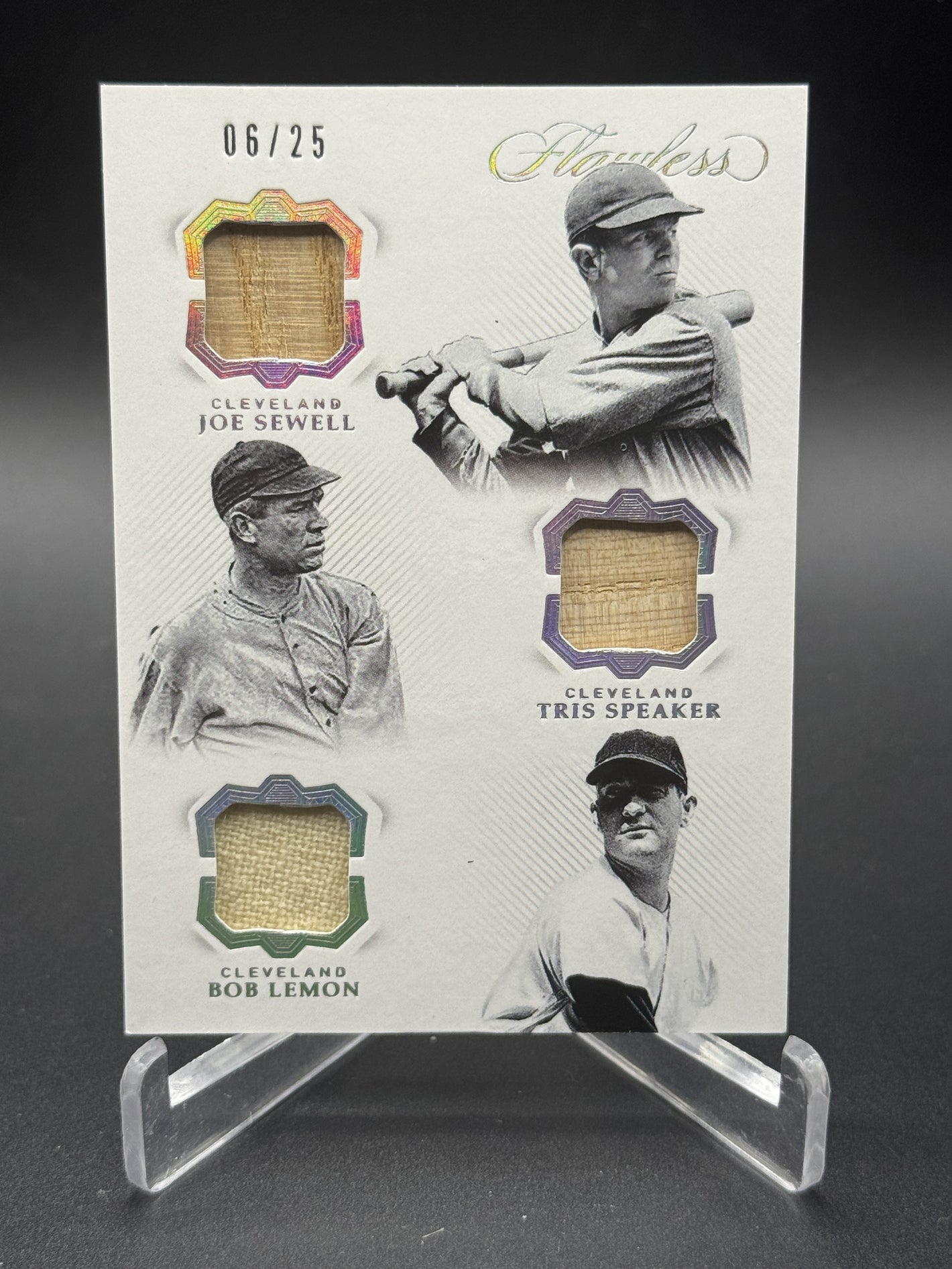 2019 Flawless Joe Sewell / Tris Speaker / Bob Lemon Triple Legends Relics /25