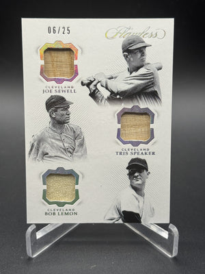 2019 Flawless Joe Sewell / Tris Speaker / Bob Lemon Triple Legends Relics /25