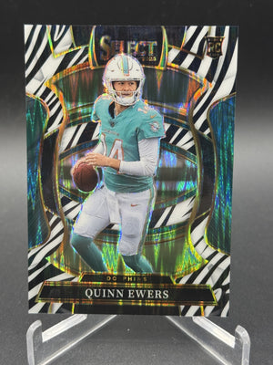 2025 Panini Select #82 Quinn Ewers Rookie RC Zebra Prizm Shock