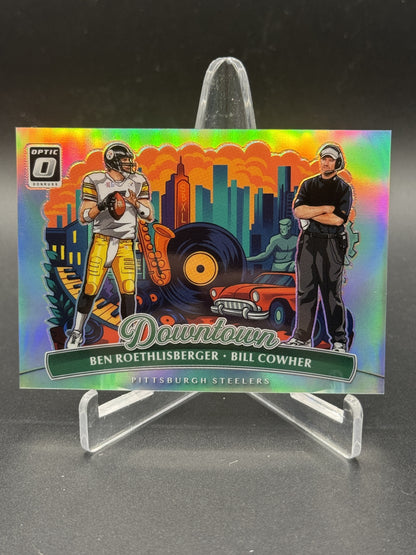 2025 Donruss Optic #6 Ben Roethlisberger / Bill Cowher Downtown Duos