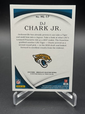 2018 Panini Immaculate Collection #HL-17 DJ Chark Jr. Rookie Helmet Flag #/1