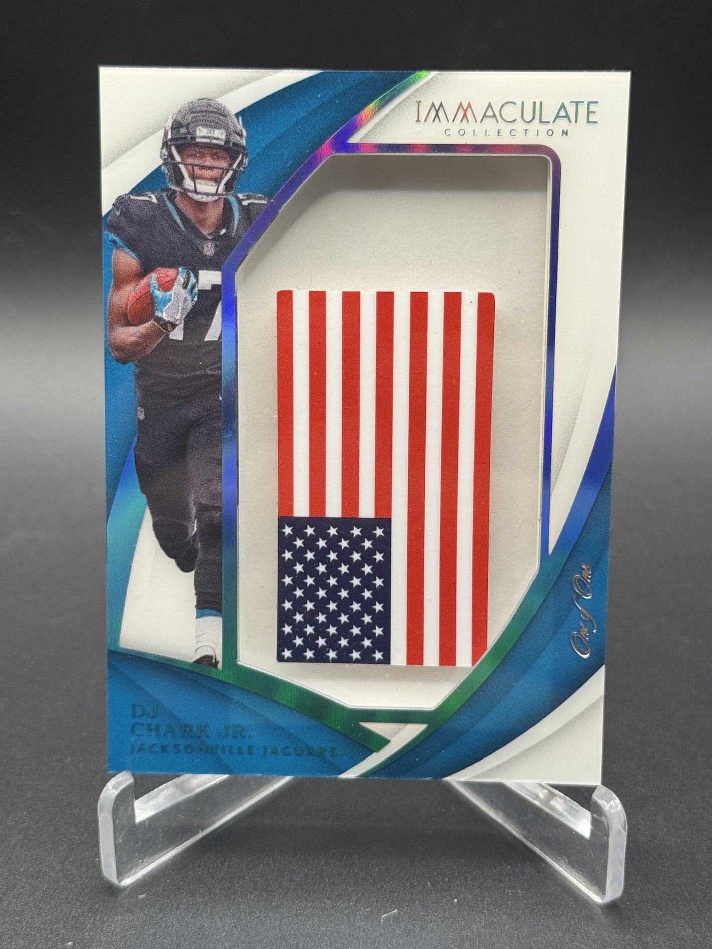 2018 Panini Immaculate Collection #HL-17 DJ Chark Jr. Rookie Helmet Flag #/1