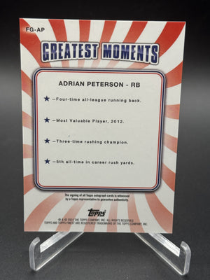 2024 Finest #FG-AP Adrian Peterson Greats Auto Black Geometric Refractor /25