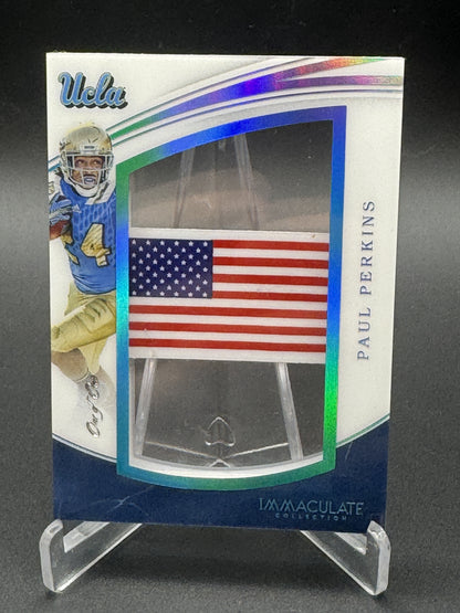2016 Immaculate Collegiate #15 Paul Perkins Collegiate Helmet USA Flag 1/1