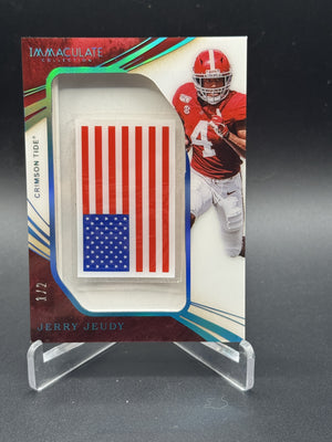 2020 Immaculate Collegiate #3 Jerry Jeudy Rookie RC Helmet USA Flag /2