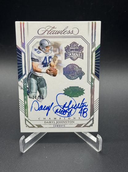 2023 Panini Flawless #3X-DJN Daryl Johnston Champions 3x Signatures Silver #/20
