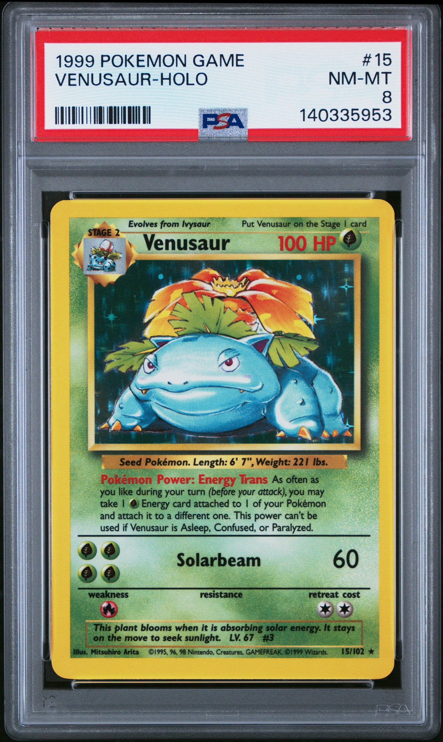 1999 Pokemon Game #15 Venusaur Holo PSA 8