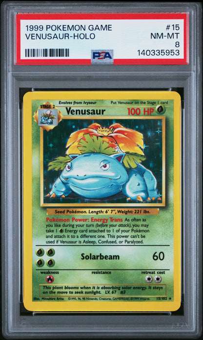 1999 Pokemon Game #15 Venusaur Holo PSA 8