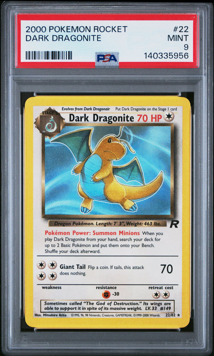 2000 Pokemon Rocket #22 Dark Dragonite PSA 9