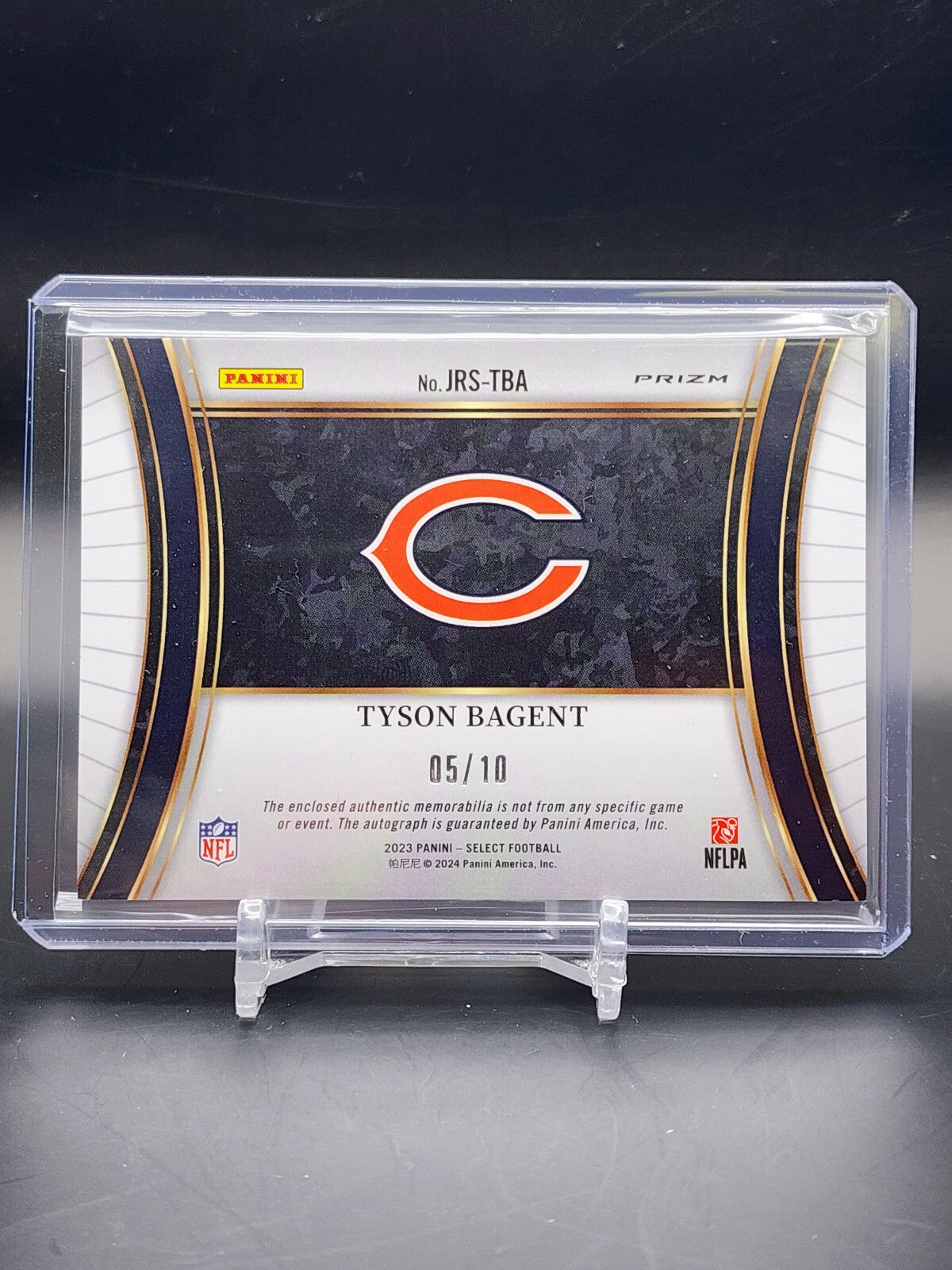 2023 Panini Select Tyson Bagnet Gold RPA /10 RC #JRS-TBA Rookie Patch Auto - WC
