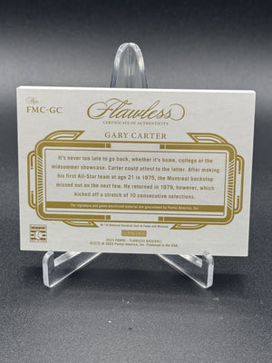 2023 Panini Flawless #FMC-GC Gary Carter Flawless Material Cuts #/1