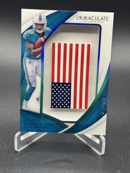2018 Panini Immaculate Collection #HL-25 Kalen Ballage Rookie Helmet Flag #/1